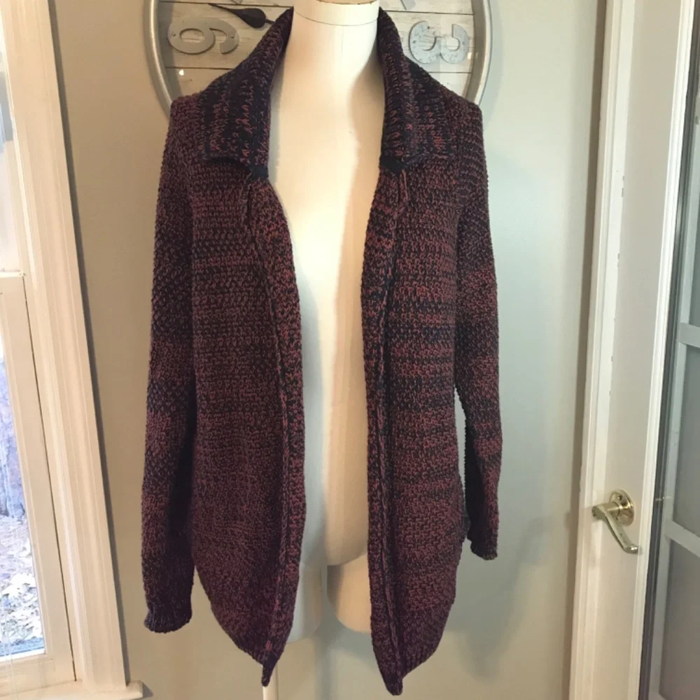Orvis 100% cotton pockets marled cardigan sweater - Picture 6 of 16